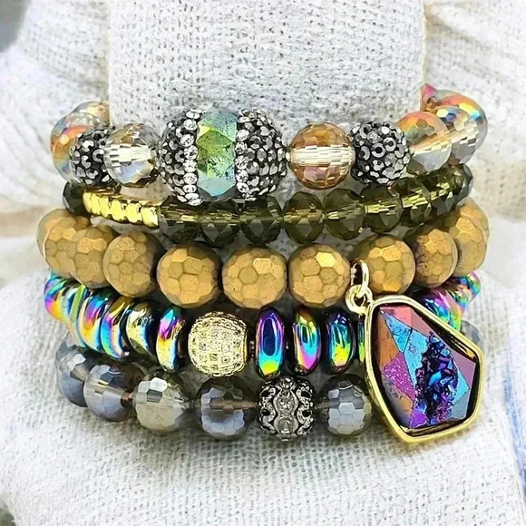 ๐๏ธ5pc Boho Chic Handmade Beaded Stackable Stretchy Trendy Bracelet Set ๐ฟ - Picture 7 of 15